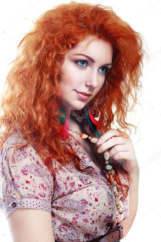 young woman with red hair