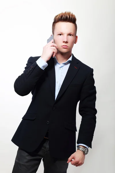 Handsome Businessman with phone — Stock Photo, Image