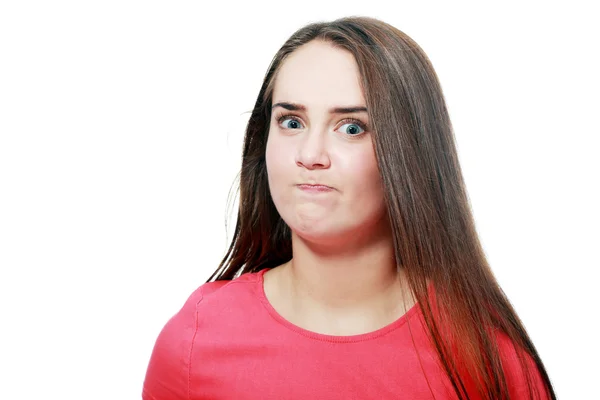 Confused funny girl — Stock Photo, Image