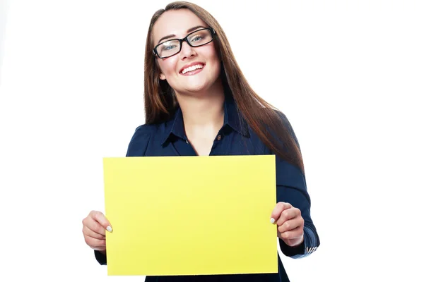 Mujer de negocios con tarjeta — Foto de Stock