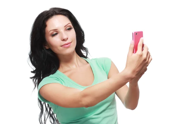 Woman making selfie photo Stock Image