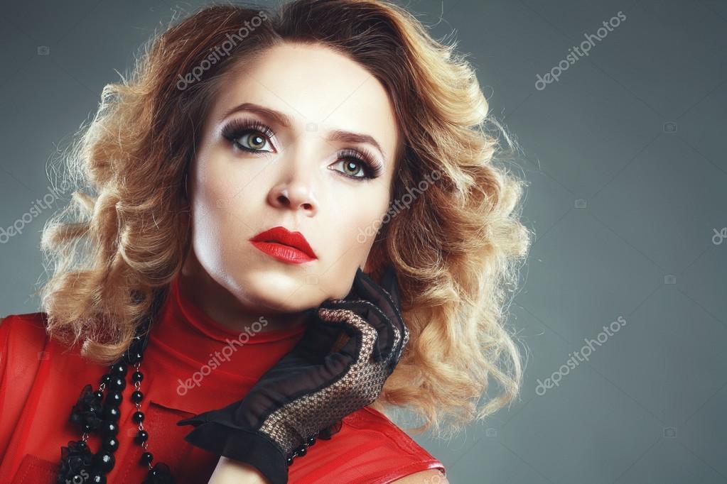 Pictures 80s Hair And Makeup 80s Fashion Make Up Stock Photo