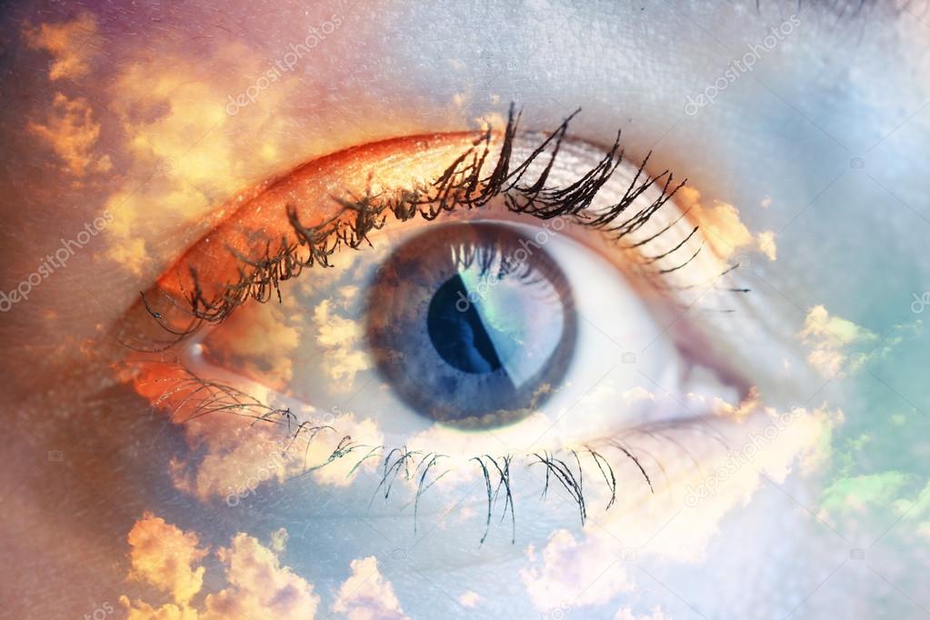 Double exposure of an eye Stock Photo by 98118360