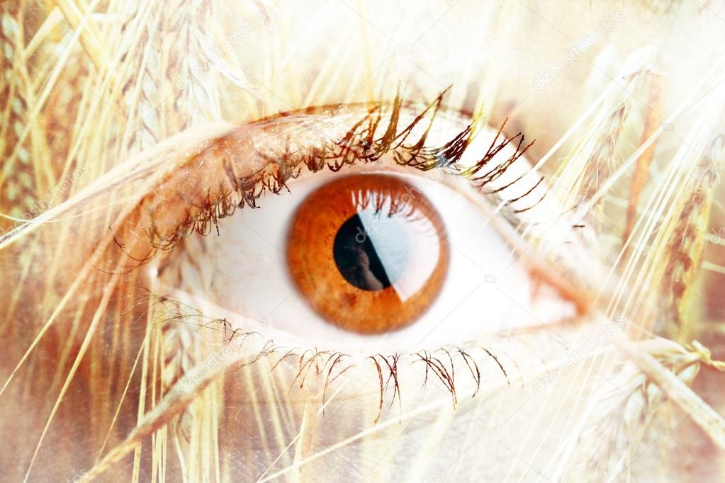 Double exposure of an eye