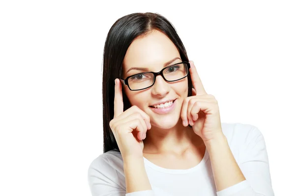 Glasses woman happy — Stock Photo, Image