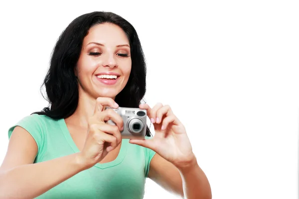 Giovane donna con macchina fotografica — Foto Stock