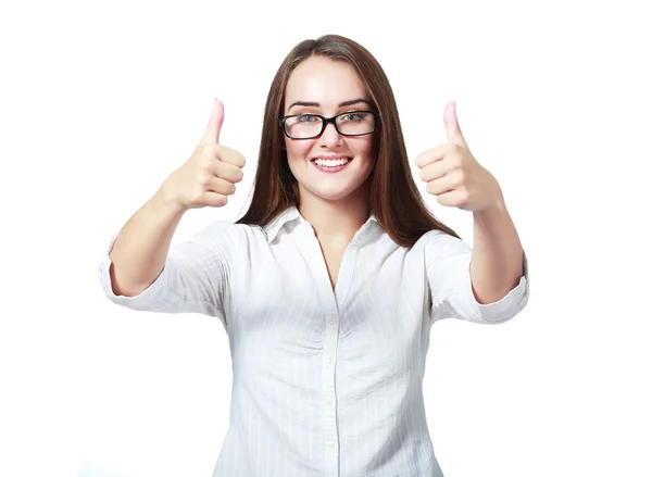 Young woman Thumbs up — Stock Photo, Image