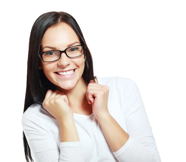 Glasses woman happy — Stock Photo, Image