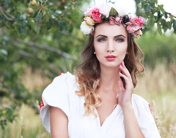Model in slovakian national costume — Stock Photo, Image