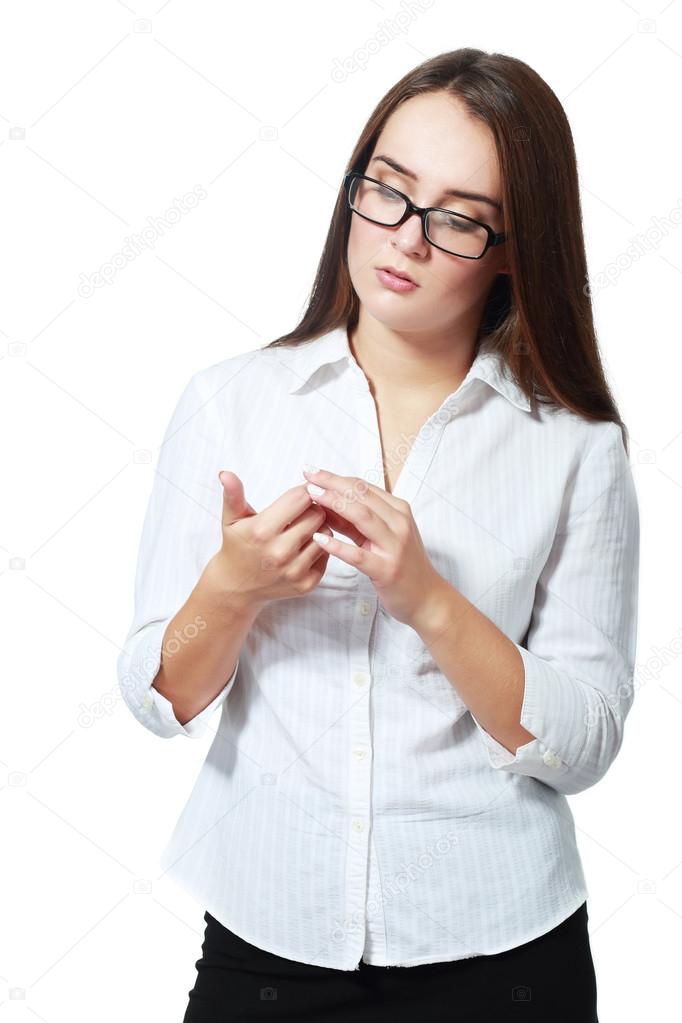 woman counting on hands