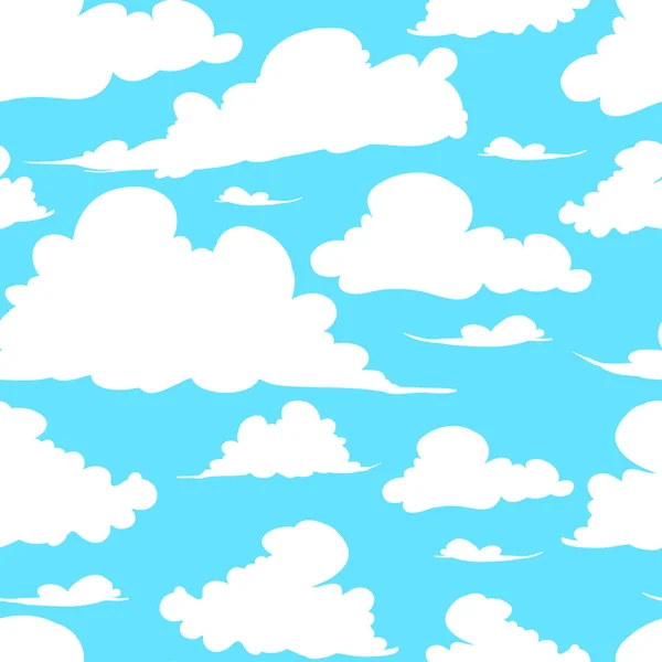 Seamless texture painted handmade clouds — Stock Vector