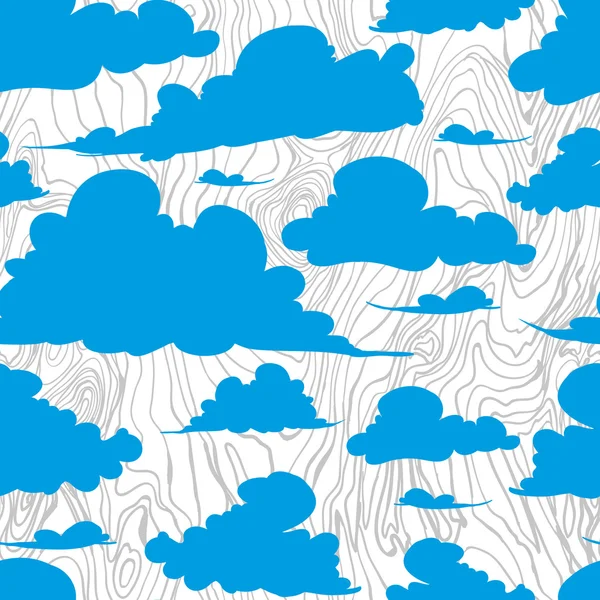 Nahtlose Textur bemalt handgemachte Wolken — Stockvektor