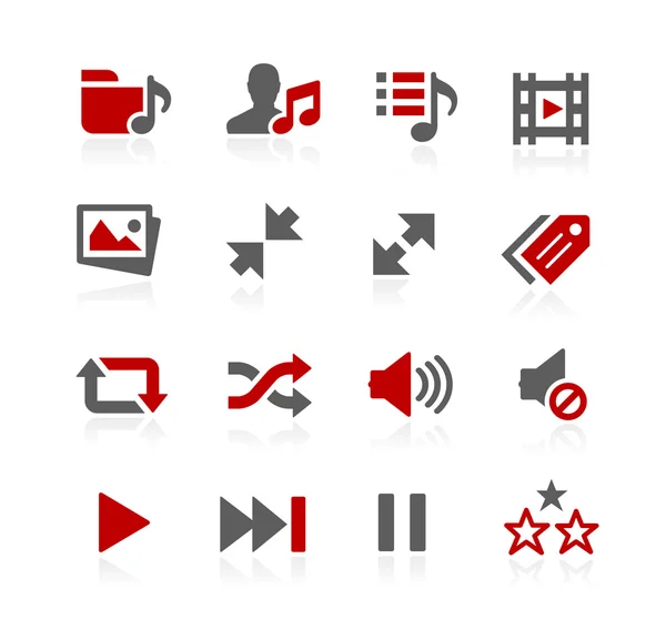 Iconos para reproductores multimedia - Redico Series — Vector de stock