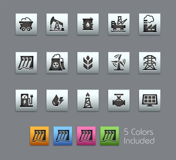 Iconos Energía Satinbox Series Archivo Vectorial Incluye Versiones Color Para — Archivo Imágenes Vectoriales