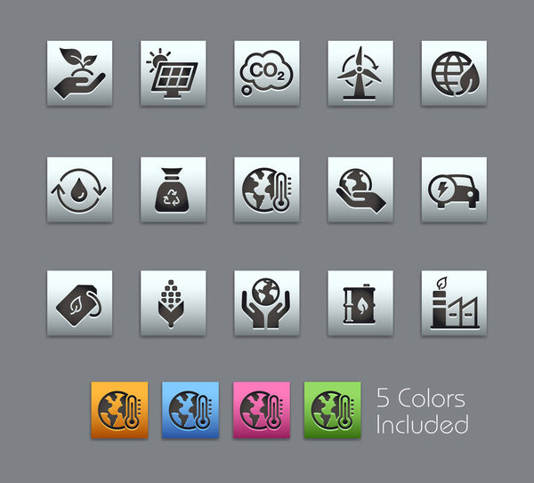 Ecology and Renewable Energy Icons / / Satinbox Series - The vector file includes 5 color versions for each icon in different layers.