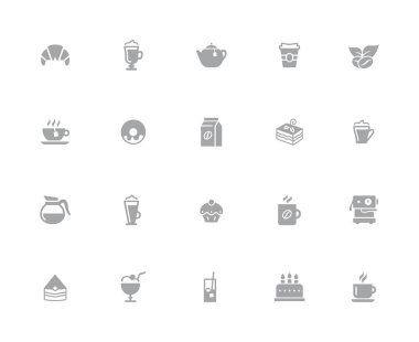 Kafe / / 32 piksel Simge Beyaz Serisi - 32 piksel ızgarada çalışmak üzere tasarlanmış vektör simgeleri