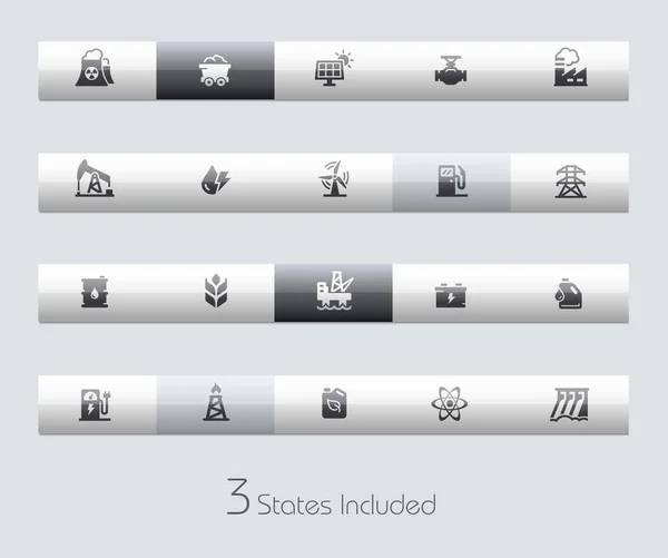 エネルギーアイコン クラシックシリーズ Epsには3つの異なるレイヤーの状態が含まれています — ストックベクタ