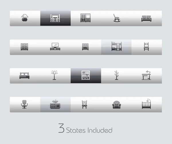 Iconos Para Muebles Serie Classic Eps Incluye Estados Diferentes Capas — Archivo Imágenes Vectoriales