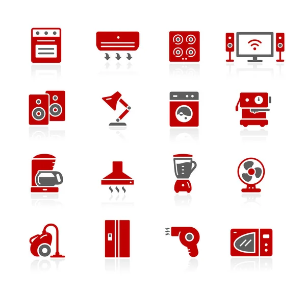 Haushaltsgeräte Icon Set Redico Serie — Stockvektor