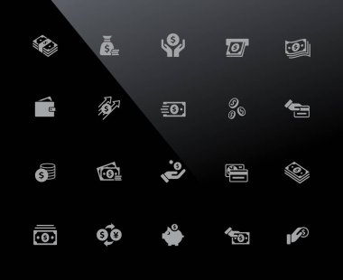 Para Simgeleri / / 32px Siyah - Vektör simgeleri 32 piksel ızgarada çalışmaya ayarlandı.