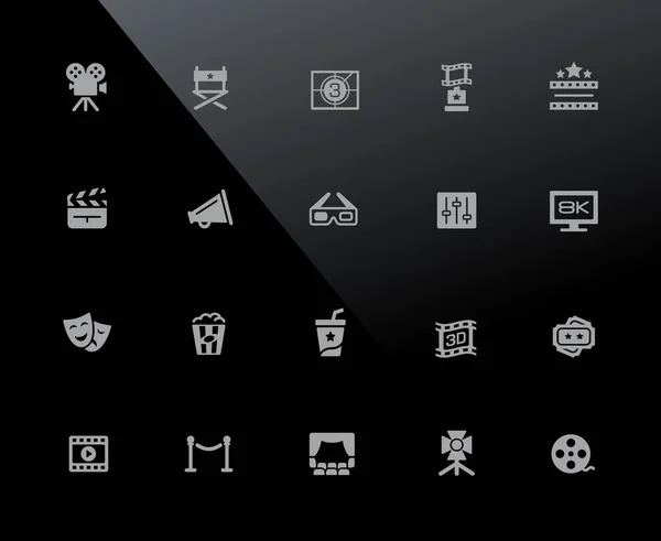 Film Industry Theater Icons 32Px Μαύρο Διάνυσμα Εικονίδια Προσαρμοσμένα Για — Διανυσματικό Αρχείο