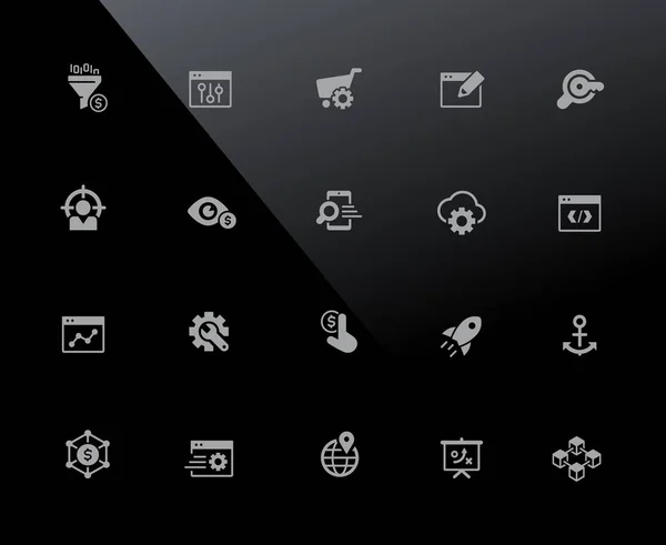 Seo Och Digital Marknadsföring Ikoner 32Px Svart Vektor Ikoner Anpassade — Stock vektor