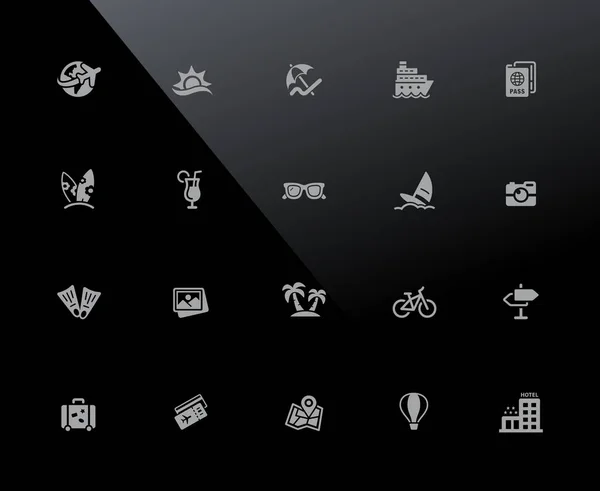 Summer Vacations Icons 32Px Black Vector Icons Adjusted Work Pixel Royalty Free Stock Vectors