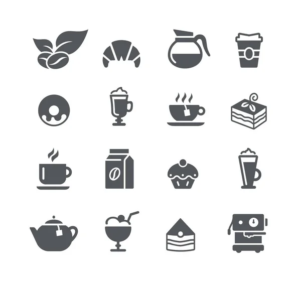 Conjunto Iconos Cafetería Serie Utilidad — Vector de stock