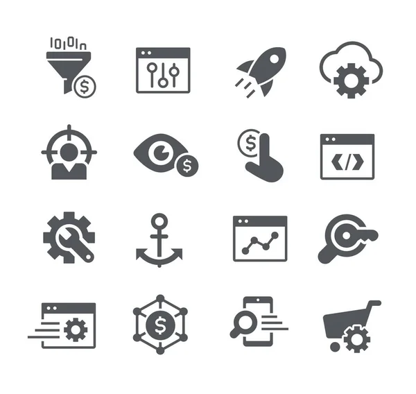 Seo Digital Martketing Icons Utility Series — стоковый вектор