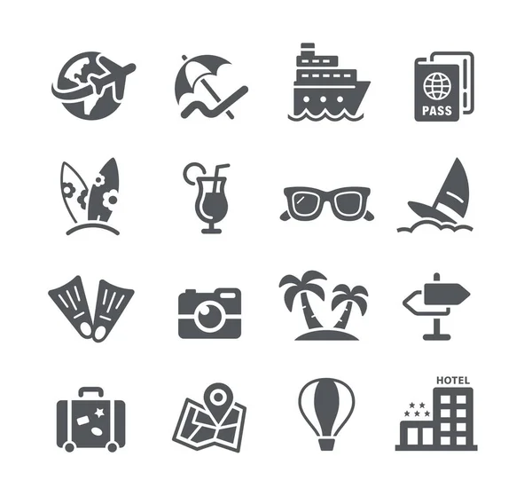 Summer Vacations Icon Set Utility Series — Stock Vector