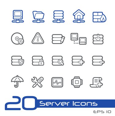 sunucu simgeler--çizgi serisi