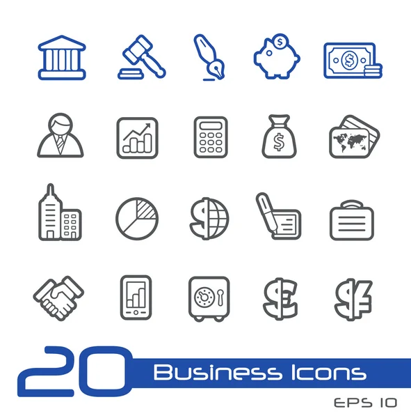 Ícones de negócios e finanças - Série Linha —  Vetores de Stock