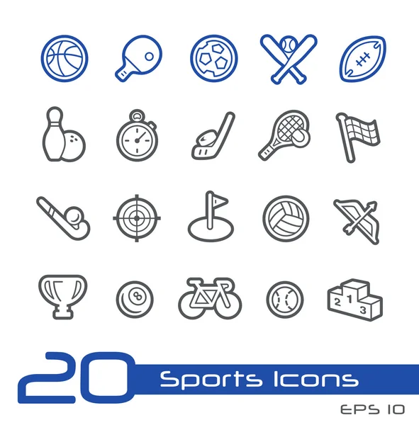 Ícones de esportes - Série de linha — Vetor de Stock
