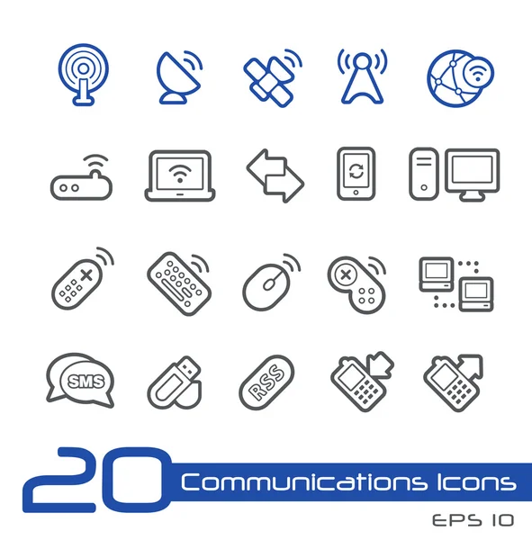 Wireless Communications Icons - Line Series — стоковый вектор