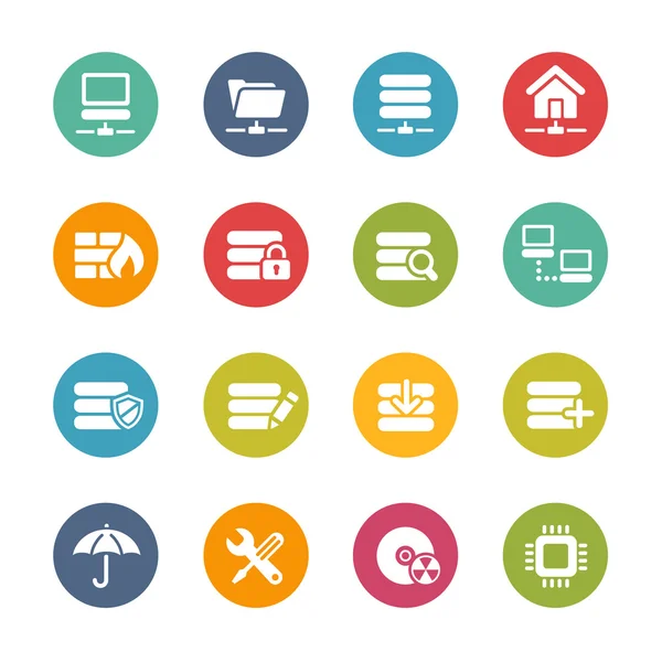 Server icons -- Serie frischer Farben — Stockvektor