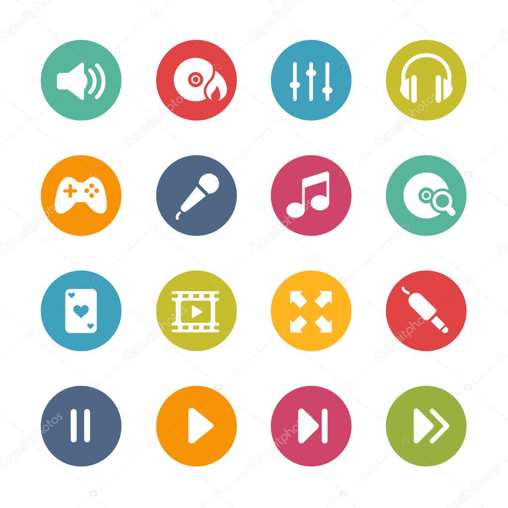 Media center Icons -- Fresh Colors Series