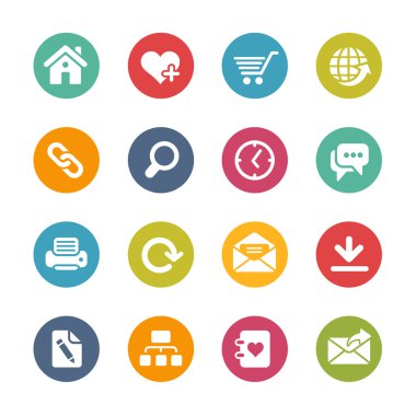 Web sitesi ve Internet simgeler--taze renkler Serisi
