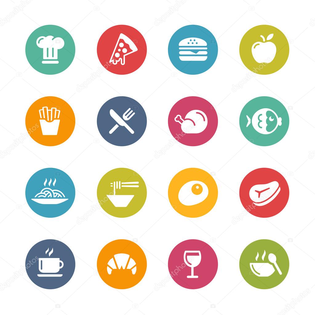 Food and Drink Icons - 1 -- Fresh Colors Series