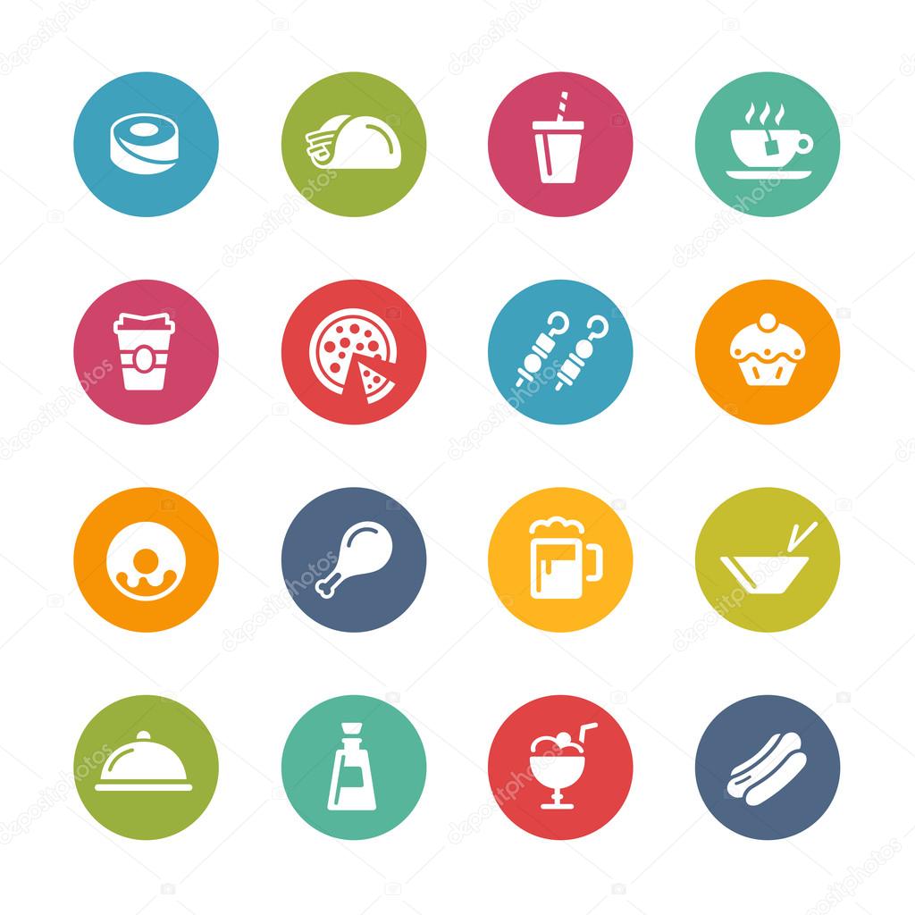 Food and Drink Icons - 2 -- Fresh Colors Series
