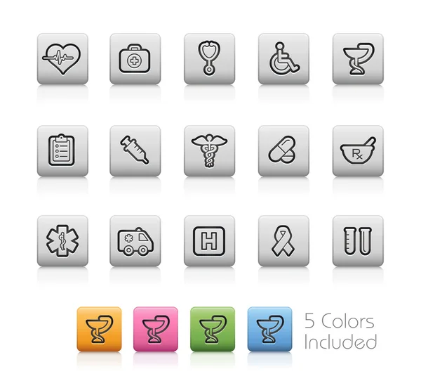 Medical Icons -- Outline Button — Stock Vector