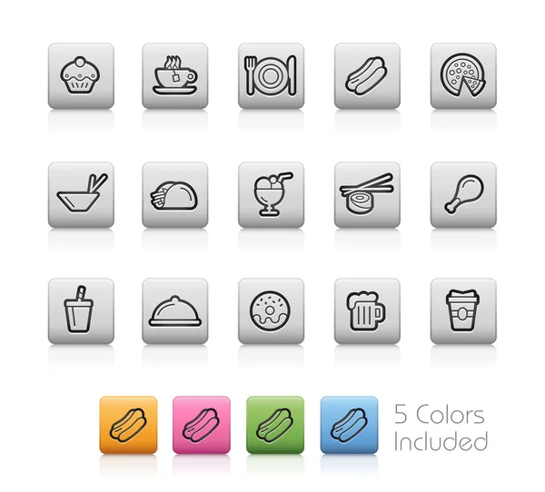 Food and Drink Icons 2 -- Outline Button — Stock Vector
