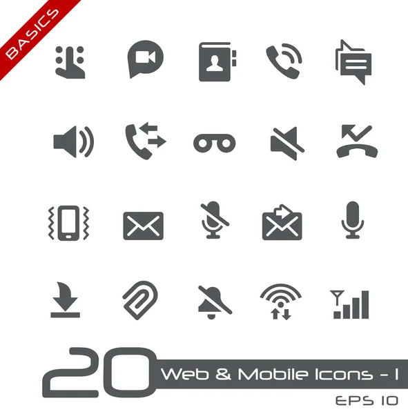 Web & mobiele pictogrammen-1--Basics — Stockvector