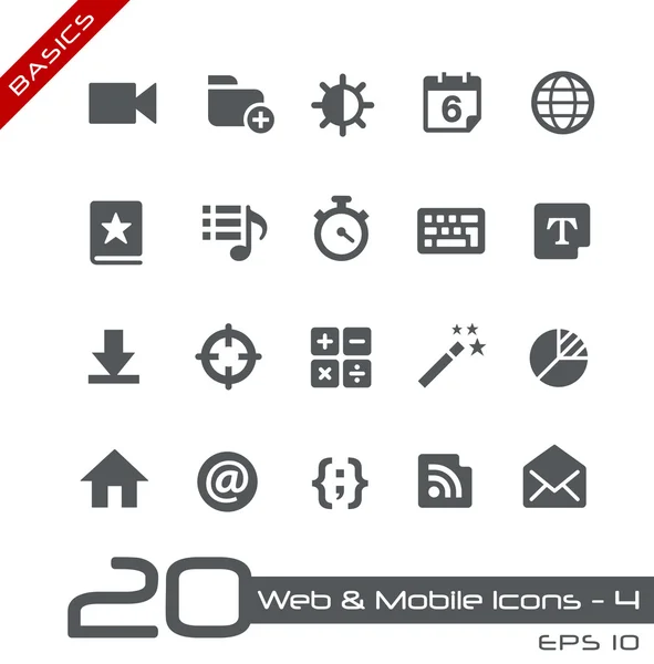 Web & mobiele pictogrammen-4--Basics — Stockvector