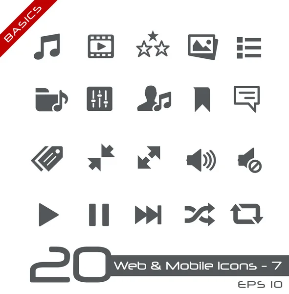 Icone Web & Mobile-7-- Nozioni di base — Vettoriale Stock