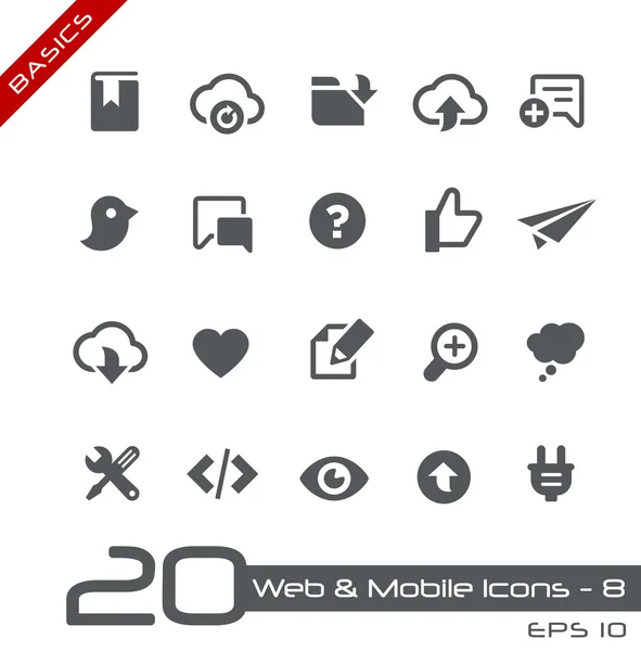 Web & mobiele pictogrammen-8--Basics — Stockvector