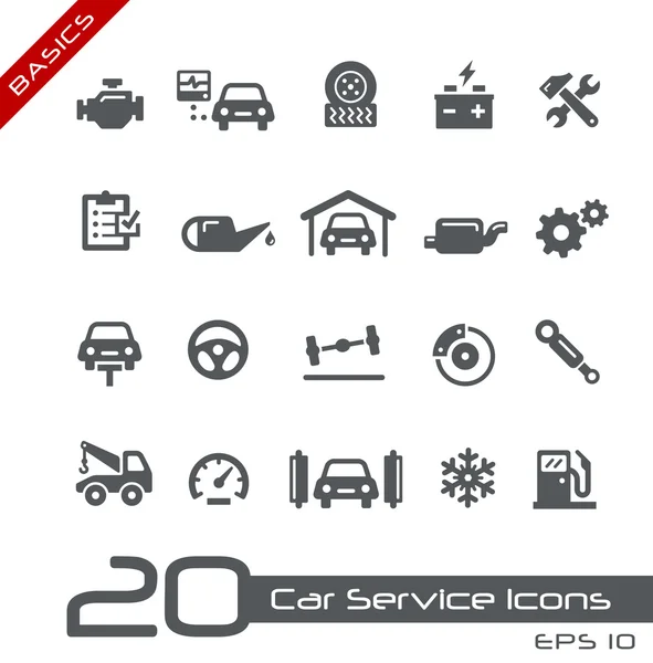 Iconos de servicio de coche - - Conceptos básicos — Archivo Imágenes Vectoriales