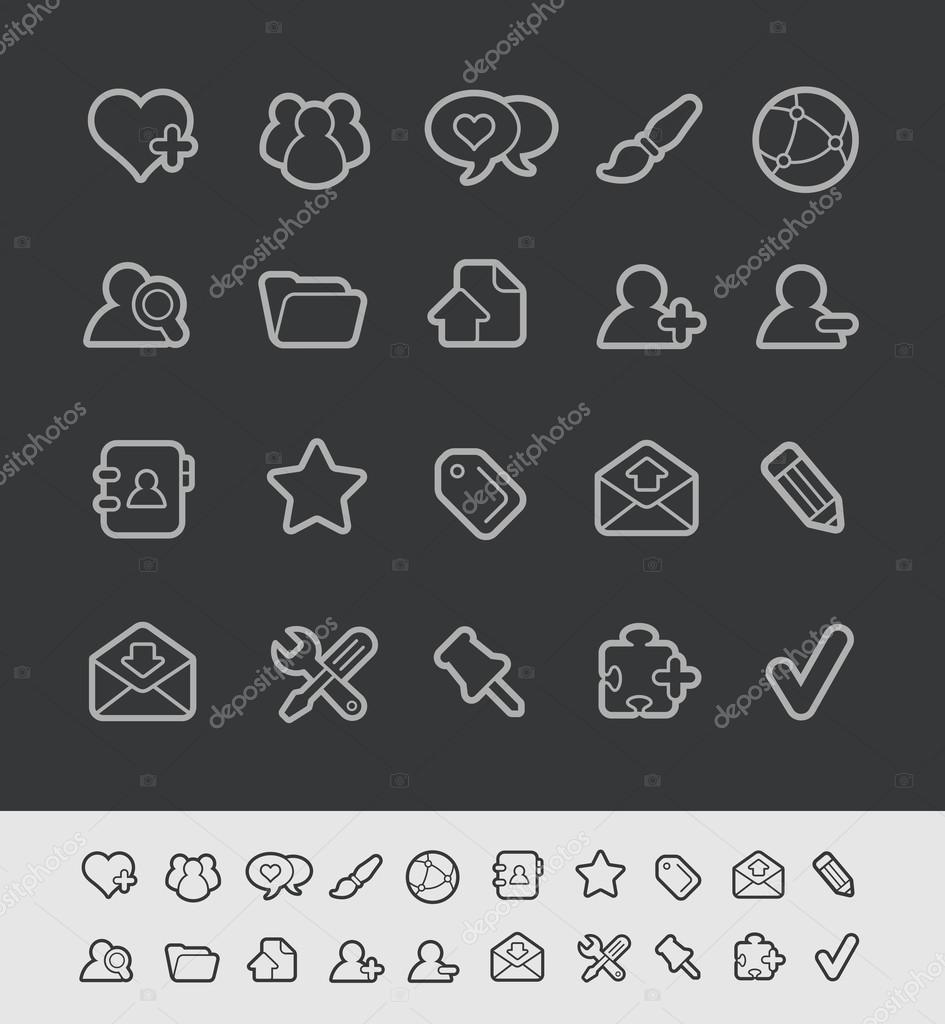 Web Icons -- Black Line Series