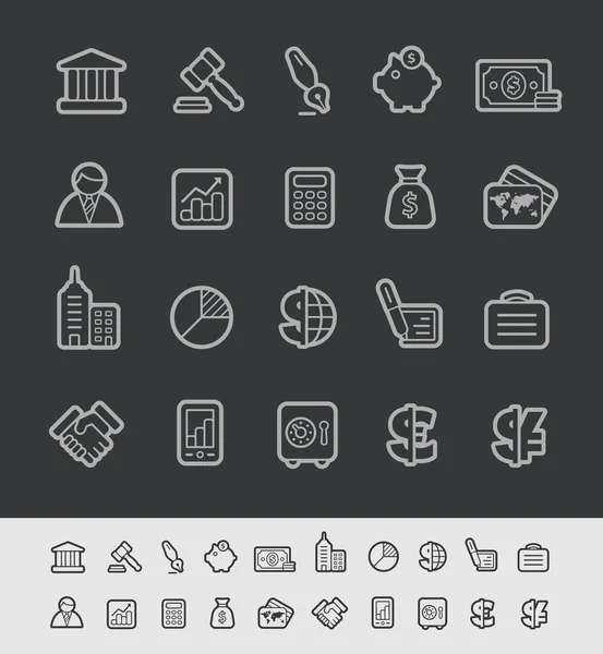 Iconos de Negocios y Finanzas - - Serie Black Line — Vector de stock