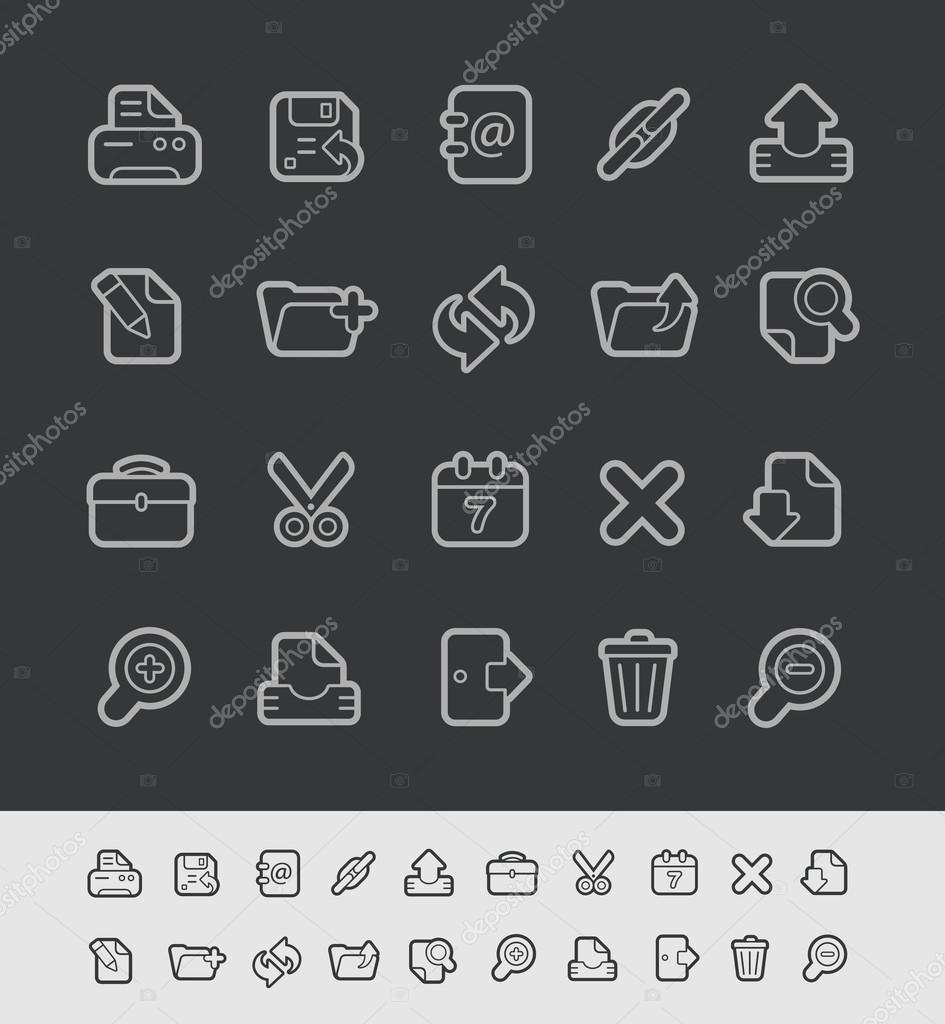 Web Icons -- Black Line Series