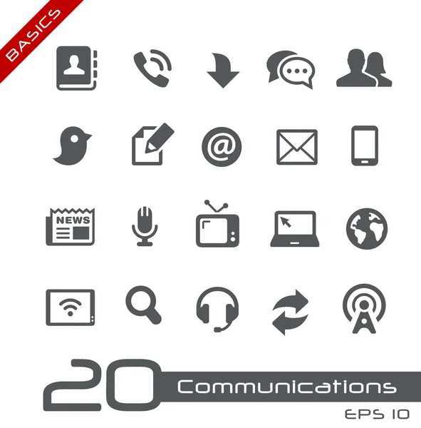 Kommunikations-Icon-Set -- Grundlagen — Stockvektor